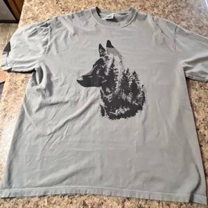 Comfort Colors Bay green German Shepherd Dog Forest trees T-Shirt